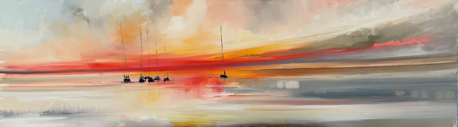 'Yachts docked for sunset' by artist Rosanne Barr