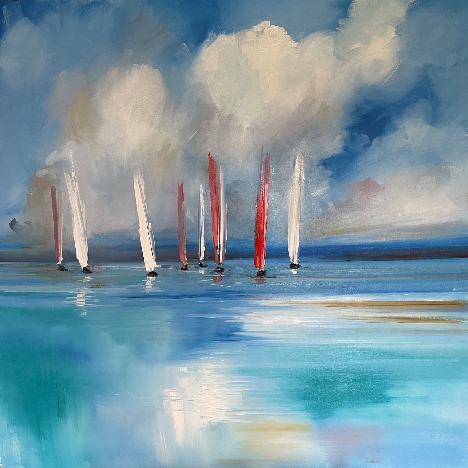'Aqua Sails ' by artist Rosanne Barr