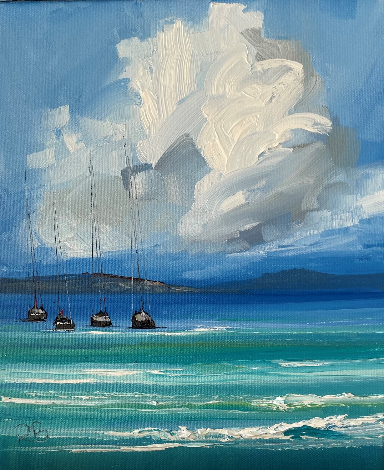 'Four yachts on the swell' by artist Rosanne Barr