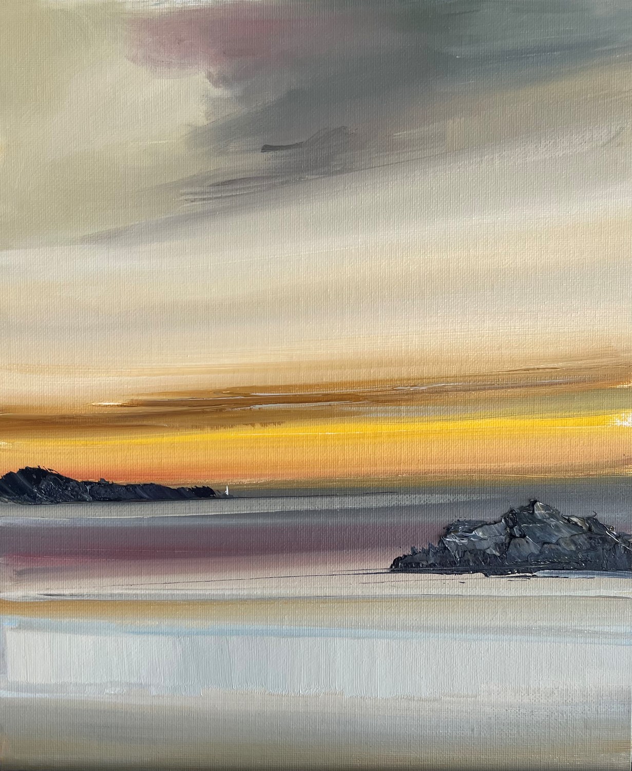 'A distant lighthouse at dawn' by artist Rosanne Barr