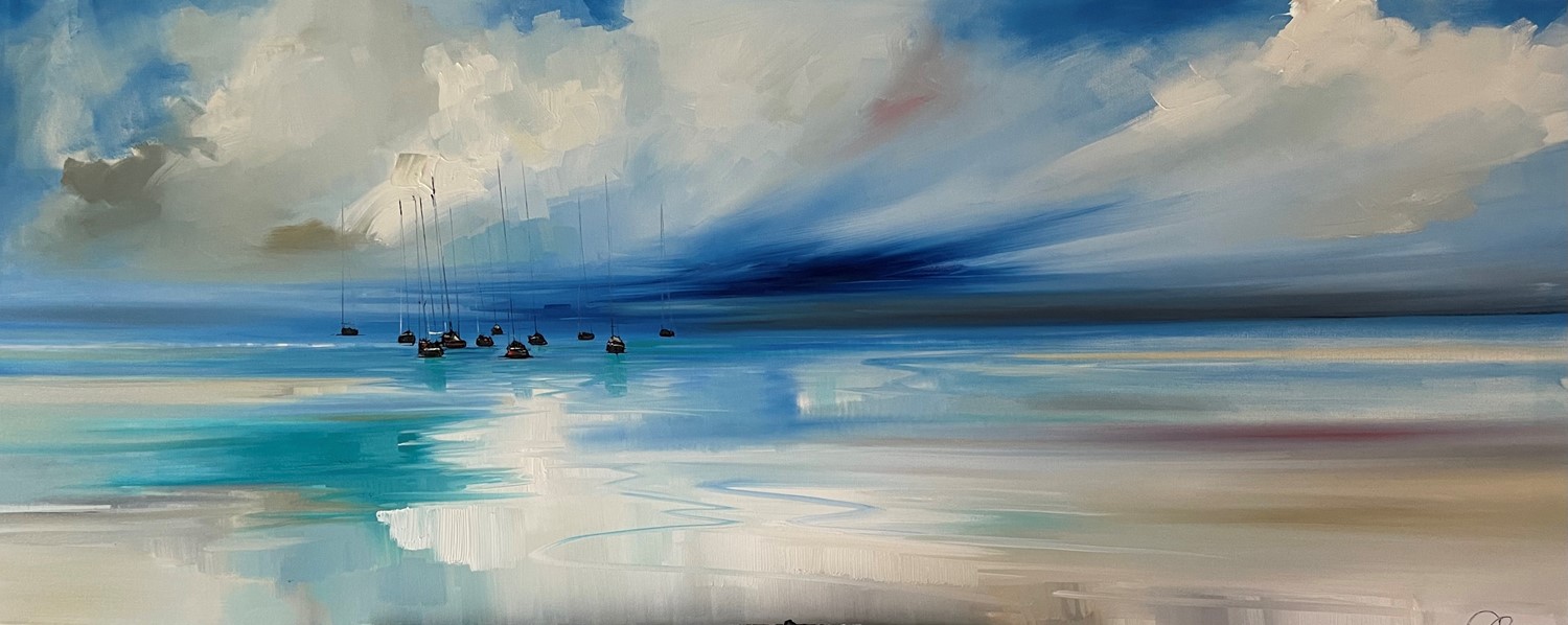 'Teal and turquoise shores ' by artist Rosanne Barr