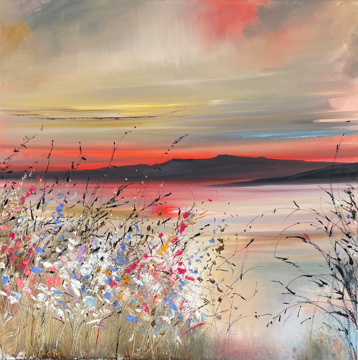 'Summer sunset florals' by artist Rosanne Barr
