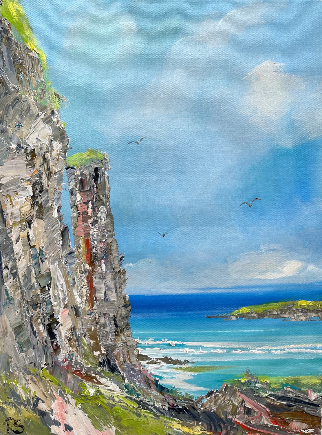 'Sea stacks and sea gulls' by artist Rosanne Barr