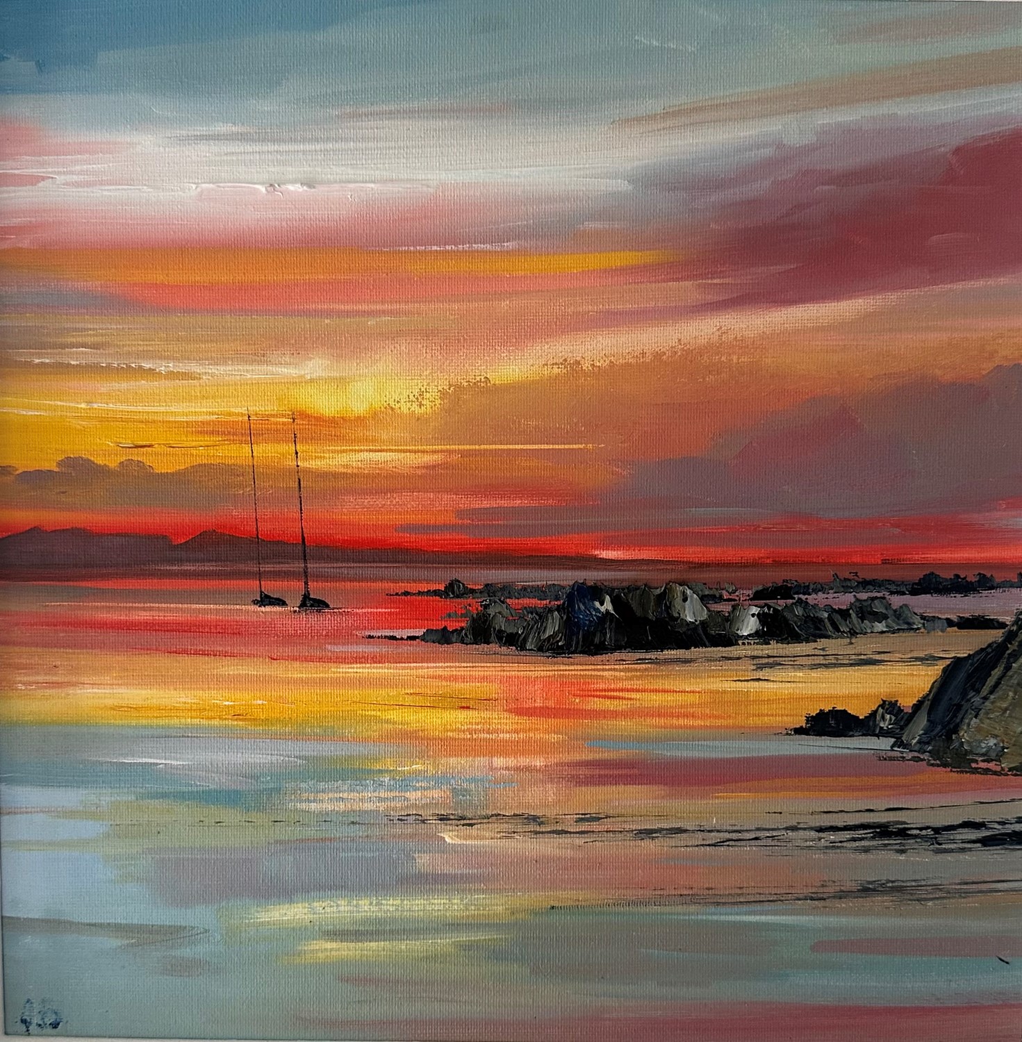 'Twin yachts , Arisaig ' by artist Rosanne Barr